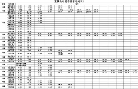 公交发车时刻表Excel模板_千库网(excelID：133673)