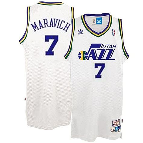 Pete Maravich Jazz #7 White Stitched Jersey