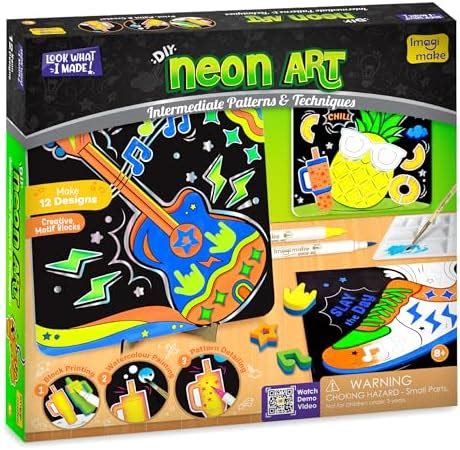 Imagimake DIY Neon Art Kit |Painting & Coloring Kit with Neon Brush ...