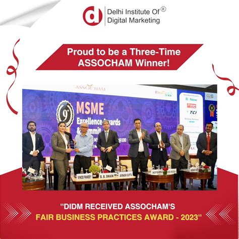 For the third time, DIDM has won the ASSOCHAM Award!