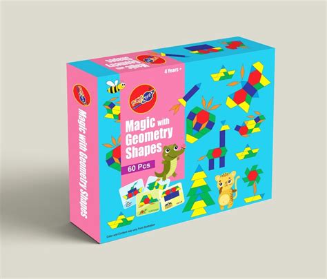Planet of Toys 60 Pcs Pattern Blocks Set Geometric Shape Puzzle ...