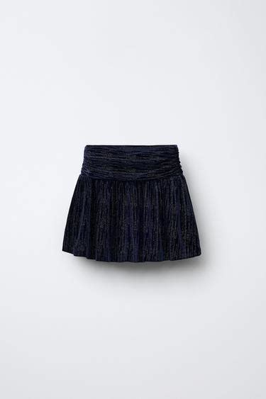 SHINY VELVET SKIRT - Midnight blue | ZARA India