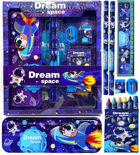 FunBlast Space Theme Stationery Kit for Kids - Stationery Box Pencil ...