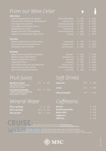 MSC Drink Packages: Full List and Prices 2025! - Cruise with Leo
