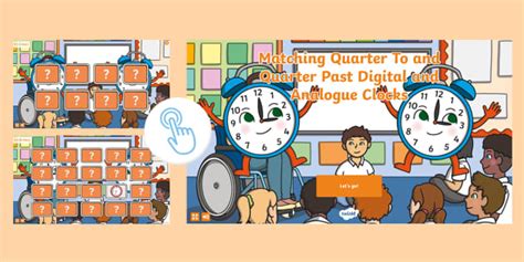 Matching Quarter-Hour Digital and Analogue Clocks Game