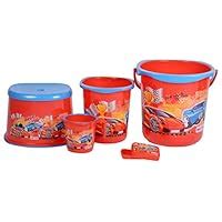Nayasa 5 Piece Plastic Bucket Set, Red - by AAROHI13 : Amazon.in