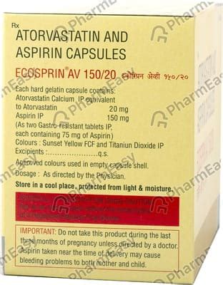 Ecosprin Av 150/20mg Strip Of 10 Capsules: Uses, Side Effects, Price ...