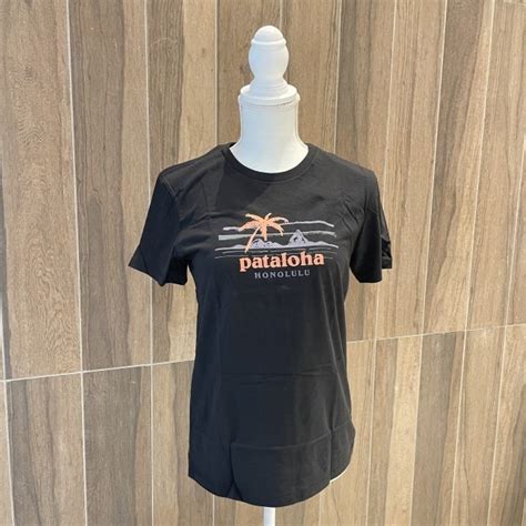 【Patagonia】ハワイ限定 希少 Pataloha Honolulu パタゴニア パタロハ メンズ Tシャツ XS 黒 ブラック 半袖 ...