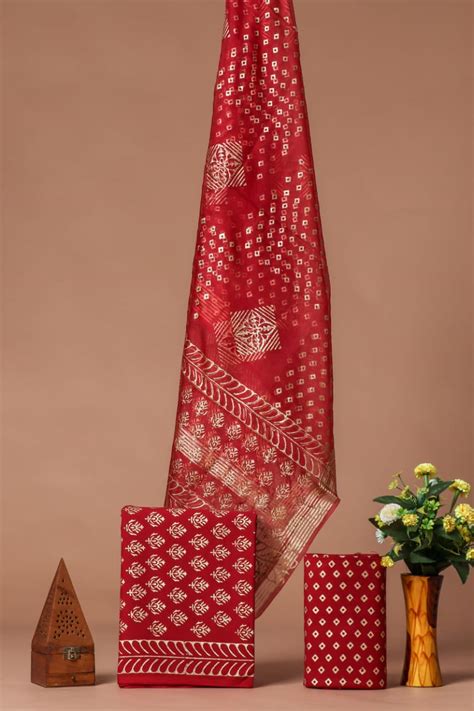 Pure Cotton Unstitched Suit With Organza Silk Dupatta – thecotlin