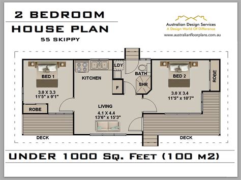 55 Skippy 592 Sq Foot or 55 M2 2 Bedroom Small Home Design 2 Bedroom ...