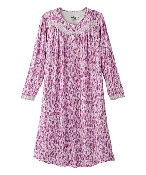 Buy Women’s Open Back Adaptive Lace Trim Nightgown - Long Sleeve ...