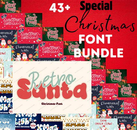 Christmas Font Bundle, Holiday Fonts, cursive font, Font Bundle, Winter ...