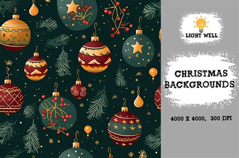 Cute Christmas Backgrounds Patterns Gráfico por LightWell · Creative ...