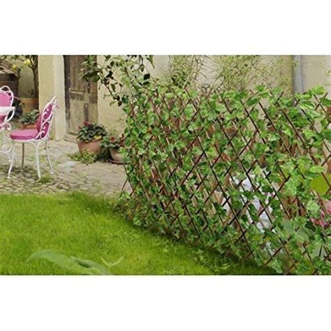 Buy Improvhome Artificial Laurel Extendable Trellis Plastic Hedge ...