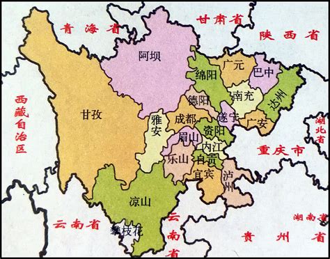 四川彩色地图和行政区域png图片免费下载-素材7ySqqgjUj-新图网