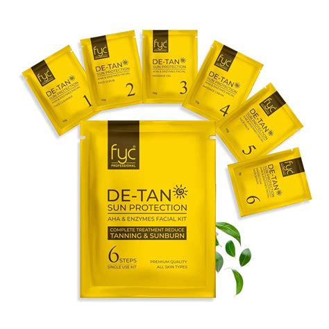 De-Tan Sun Protection Facial Kit | AHA & Enzymes | Reduces Tanning, Su ...