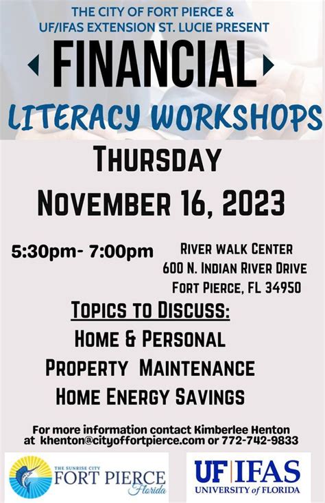 Financial Literacy Workshop - Home and Personal Property Maintenance ...