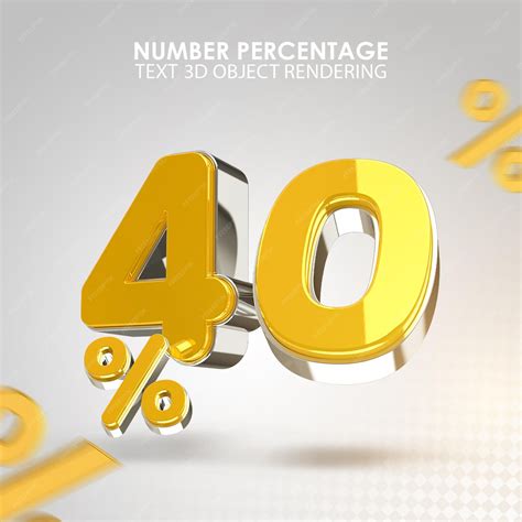 Premium PSD | 3d numbers 40 percentage forty percent 3d rendering