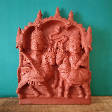 Buy Twin Gods on Horses Terracotta Plaque Online in India – Prosperitymirra