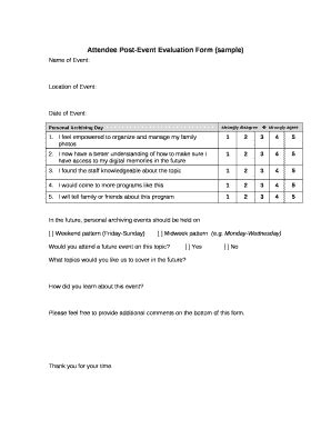 Attendee Post-Event Evaluation Doc Template | pdfFiller