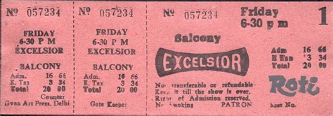 PHILAIMPEX, ROTI ~ India 1974 Rare Super HIT Movie/Cinema Ticket for ...