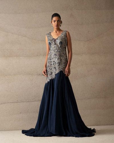 Palm cutwork gown