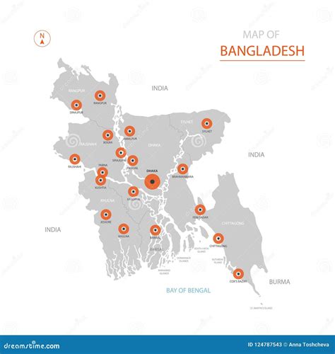 Bangladesh Map with Administrative Divisions. Stock Vector - Illustration of information ...