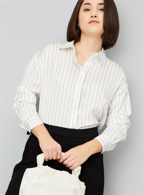 Buy Women Striped Oversized Shirt Online at just Rs. 899.0 ...