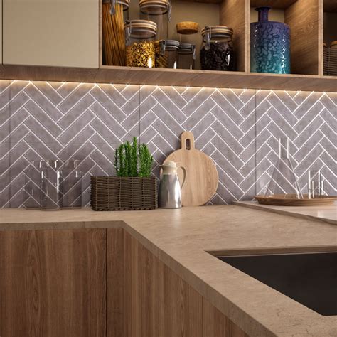 Faux Subway Wall Tile TL 04684 J Herringbone Solara Avorio Crema 2 ft x ...