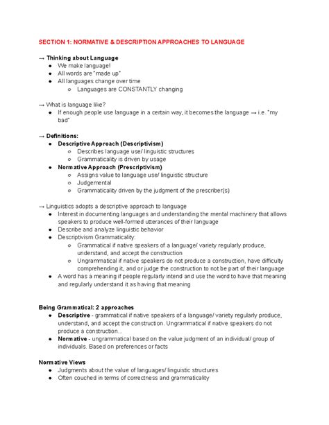 Linguistics LEC 3 - Normative vs descriptive approaches and varieties ...