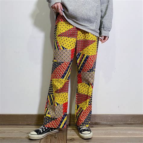 60s patchwork printed cotton pants | LEMON