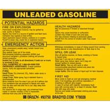 UNLEADED GASOLINE Labels - Brady Part: 93750 | Brady | BradyIndia.co.in