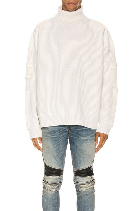 Amiri Military Patch Turtleneck in White | FWRD
