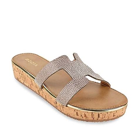 Buy Rocia Antique Gold Women Textured Slip On Sandals Online at Regal ...