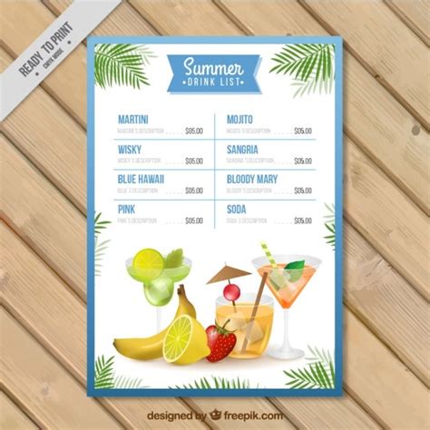 Images de Carte Boissons Plage – Téléchargement gratuit sur Freepik