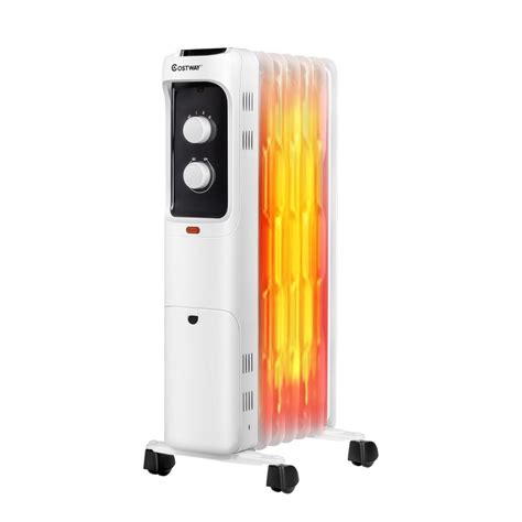 Buy Costway 1500W Oil Filled Heater Portable Radiator Space Heater w ...