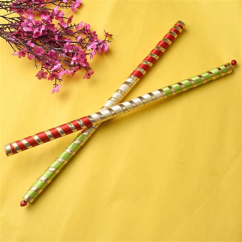 Buy Color Burst: Dynamic Multicolor Dandiya Collection (1 Pair) in ...