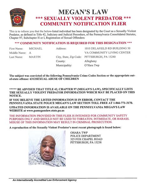 Megan's Law Community Notification | O'Hara Township, PA