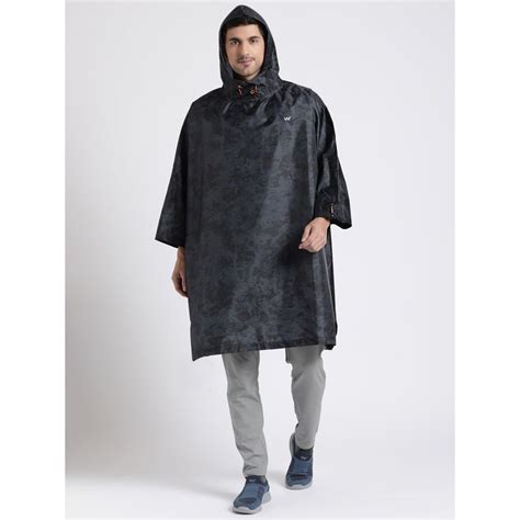 Buy Wildcraft Men Black Polyester Camoflague Rain Coat Online