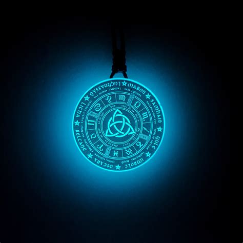 Celtic Zodiac Calendar Blue Glow in Dark Resin Pendant – Six Karma