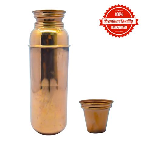 AMZ Basics Copper Water Bottle 1 Litre, Unique, Ayurveda/Yoga Benefits ...