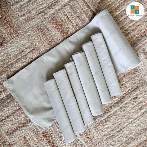 Cotton Plain Table Runner with Mats, Size:30cm x 182cm (12" x 72 ...