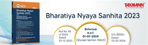 Buy Taxmann's Bharatiya Nyaya Sanhita (BNS) 2023 – Comprehensive Legal ...