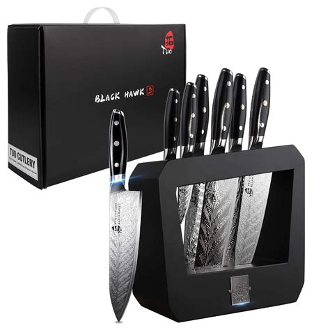Buy TUO Knife Set - Kitchen Knife Set with Wooden Block 7 pieces - G10 ...