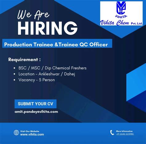 Vihita chemical Ankleshwar Dahej Job vacancy for Production Store ...