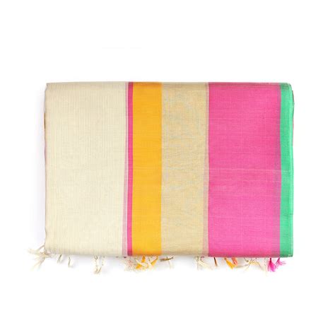 Jasmine Ecoloom Maheshwari Saree – ECOLOOM ® Shop