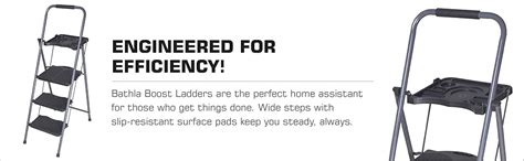 Bathla Boost Plus 3-Step Foldable Steel Ladder with Anti-Slip Steps ...