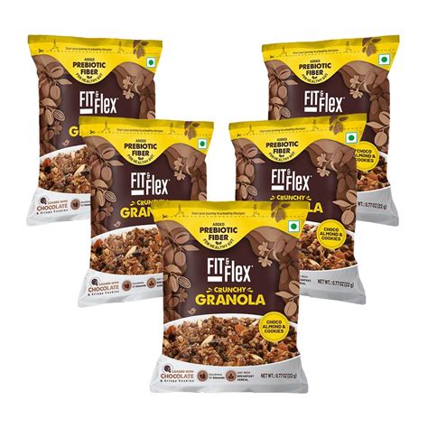 Fit & Flex Baked Chocolate Cookies & Almond granola | Oat Rich Cereal ...