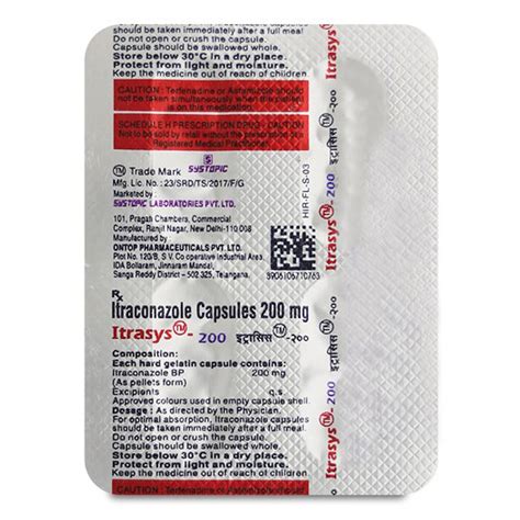 Buy Itrasys 200 Capsule online | Uses, Side Effects, Price and ...