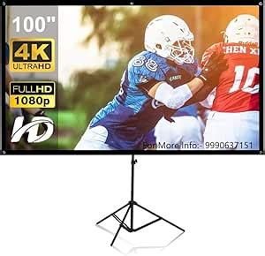 Ziozy 100 inch magicview Series Projector Screen with Tripod Stand 4:3 ...
